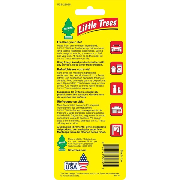 Little Trees Black Ice Scent Air Freshener Solid , 2PK